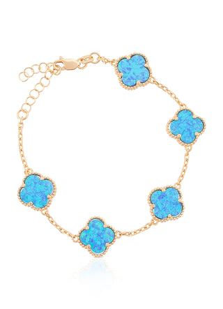 Opalite clover bracelet (gold)