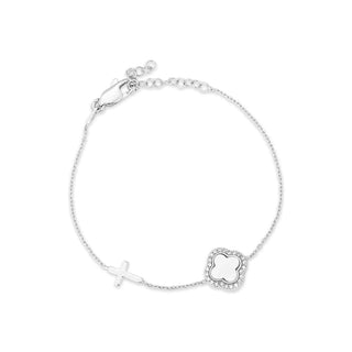 Midas clover cross bracelet (silver)