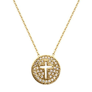 Cut out cross necklace (gold)