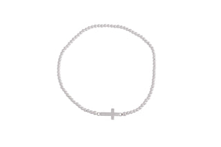 Mini side cross bracelet silver