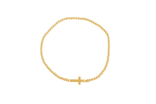 Mini side cross bracelet in gold filled