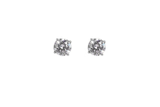 Diamonte round 8mm stud earrings (sterling silver)