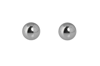 Round solid earrings silver