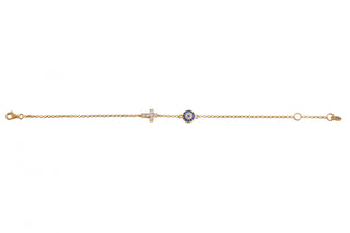 Small and cross bracelet gold