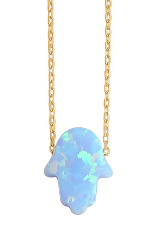 Hamsa Opalite Necklace (gold)