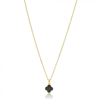 Black clover necklace in gold