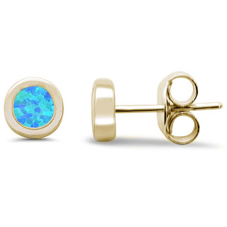 Round opalite stud earrings (gold)