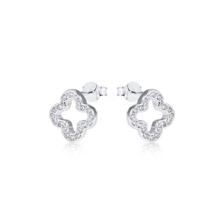 Open clover earrings silver