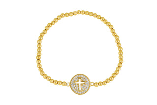 Cut out cross bracelet in gold filled