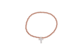 Opalite cross (white) bracelet rose gold