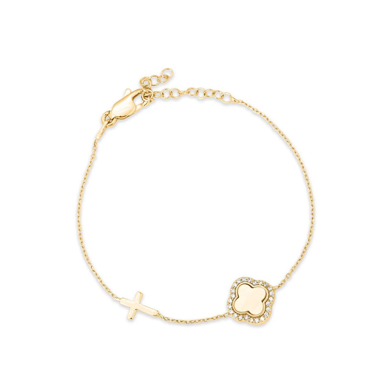Midas clover cross bracelet (gold) – Opa Designs