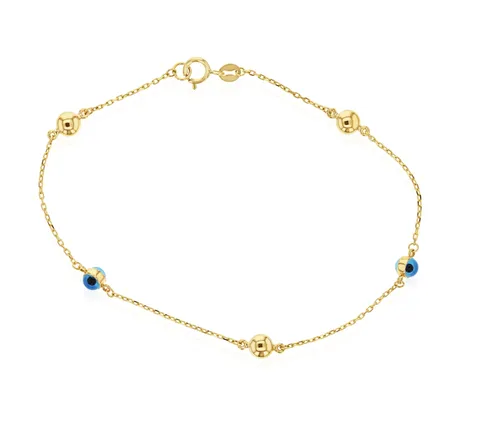 9kt gold eye and ball bracelet – Opa Designs